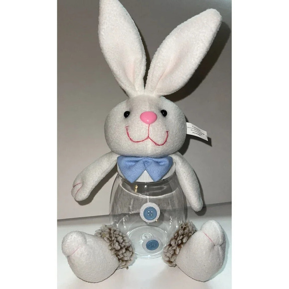 Other - Bunny Blue Candle or Candy Holder with flowers New Easter
